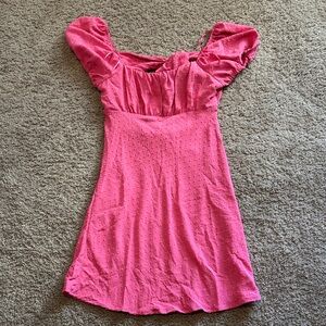 Blu Pepper Pink Textured Puff Sleeve Blouse